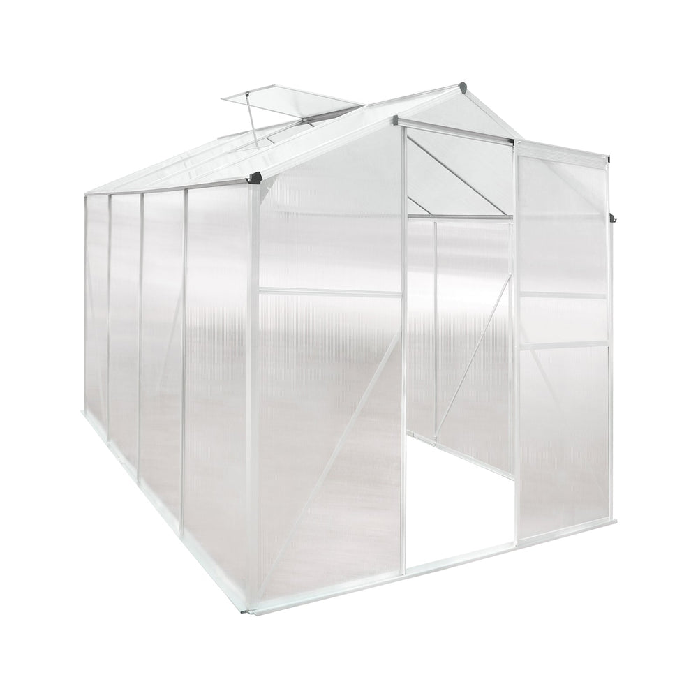 Livsip Greenhouse Aluminium Green House Shed Polycarbonate Walk in 2.52x1.9M