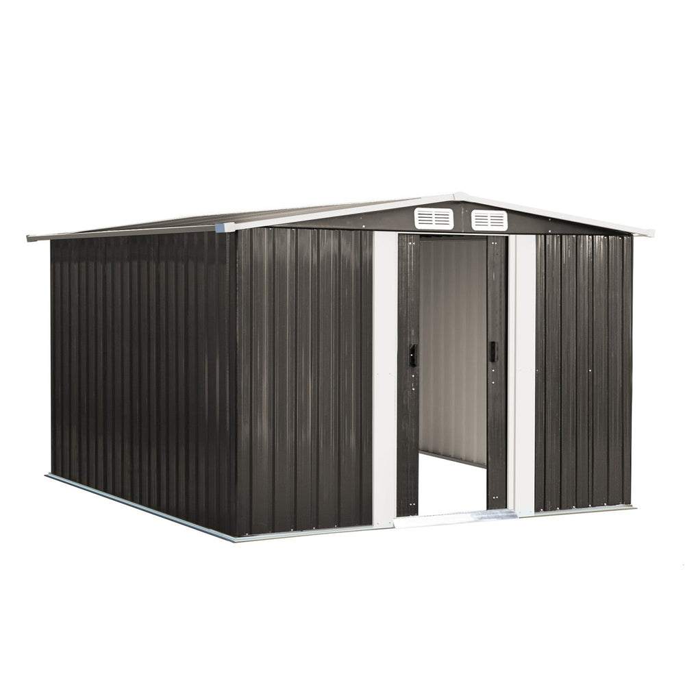 Livsip Garden Shed Outdoor Storage Sheds 2.57x2.05M Workshop Cabin Metal House
