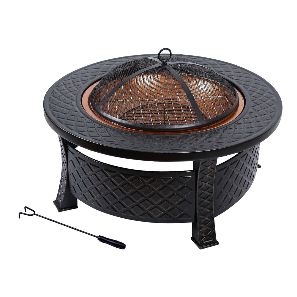 Moyasu 3 IN 1 Fire Pit BBQ Grill Pits Outdoor Patio Garden Heater Fireplace BBQS