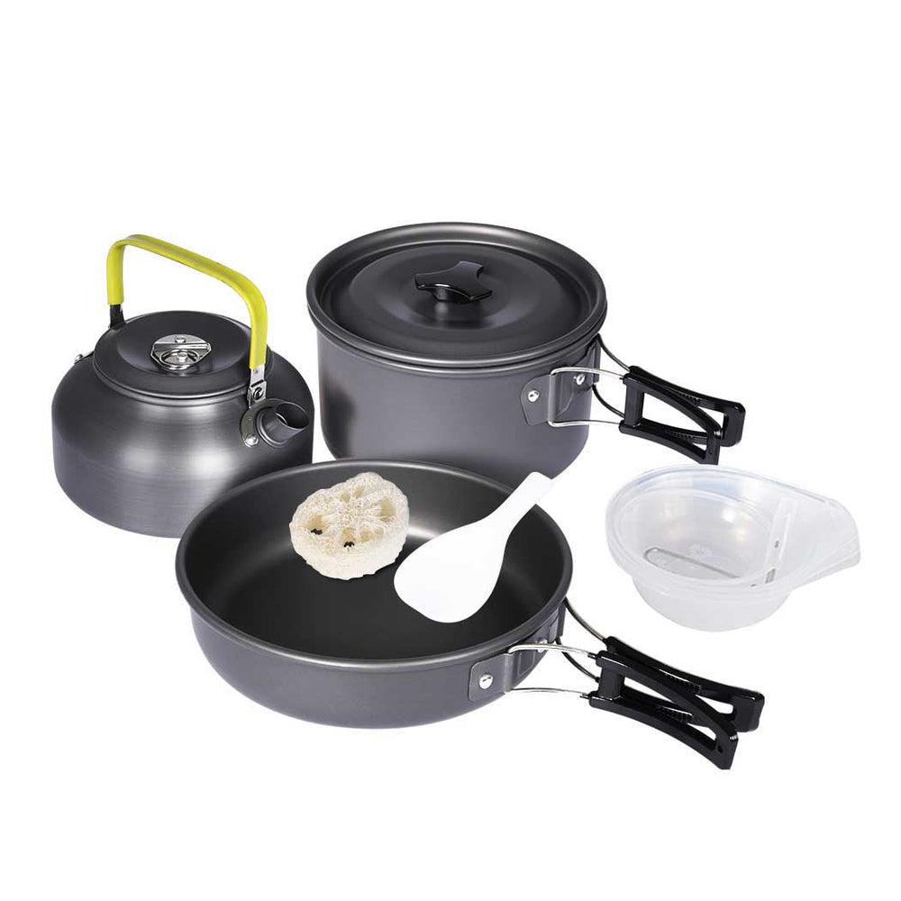 Toque 10Pcs Camping Cookware Set Outdoor Hiking Cooking Pot Pan Portable Picnic