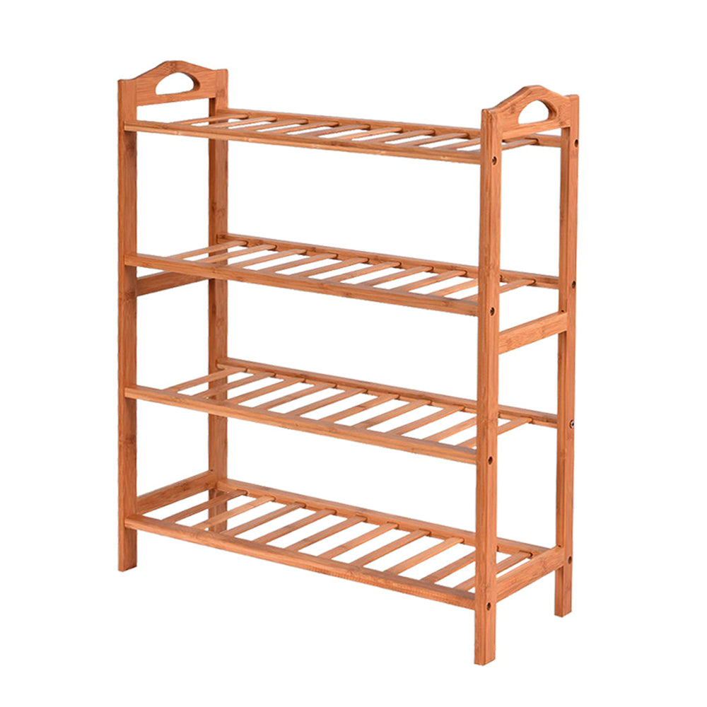 Levede 2x 4 Tier Bamboo Shoe Rack Shoes Organizer Storage Shelves Stand 65cm