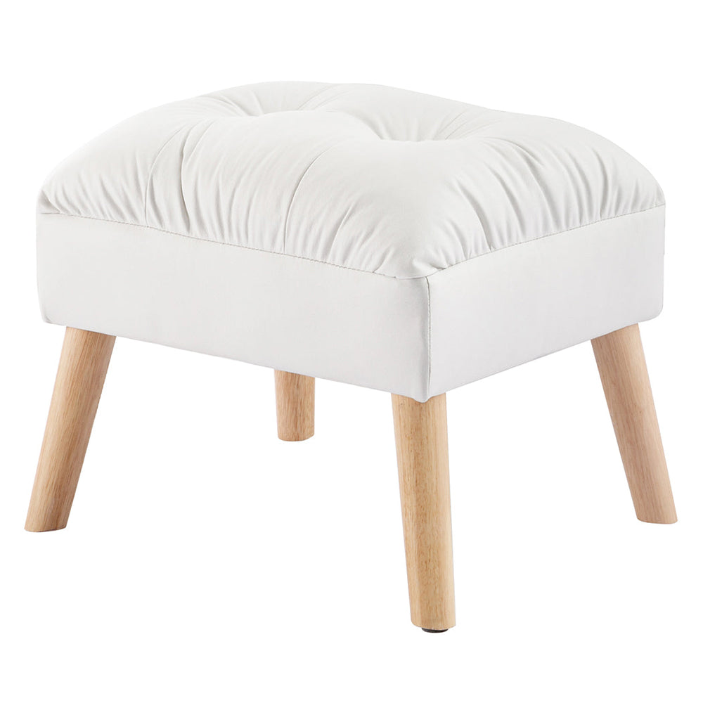 Levede Accent Ottoman Chair Footstool Leathaire Vanity Makeup Stool Lounge White