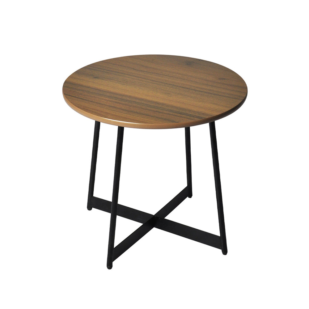 Levede Side Table Bedside Coffee End Round Wood Steel Industrial Retro Furniture