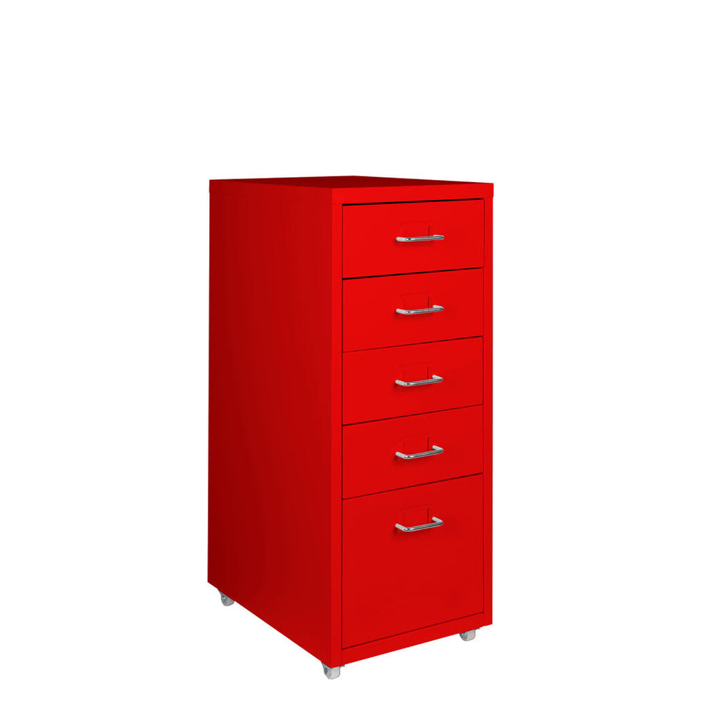 Levede 5 Drawer Office Cabinet Drawers Storage Cabinets Steel Rack Home Red