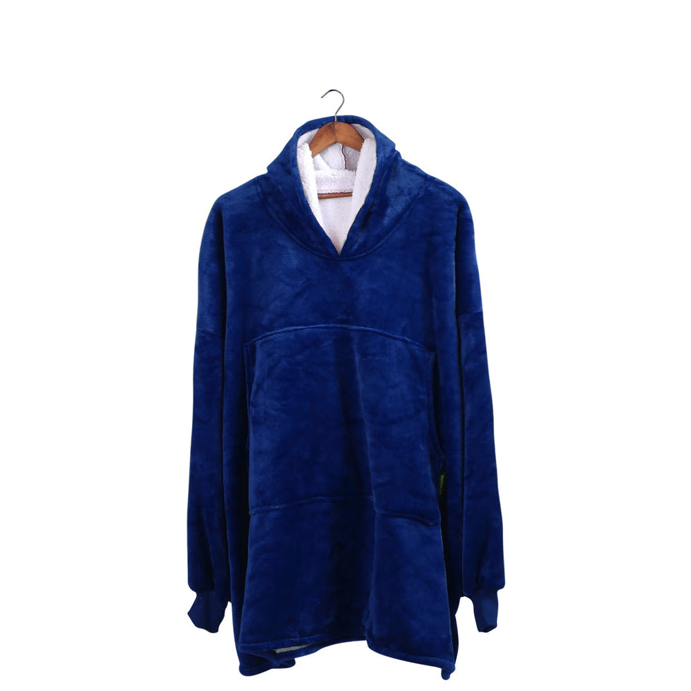 DreamZ Blanket Hoodie Adult Sweatshirt Hooded Soft Plush Comfy Cuddle Navy