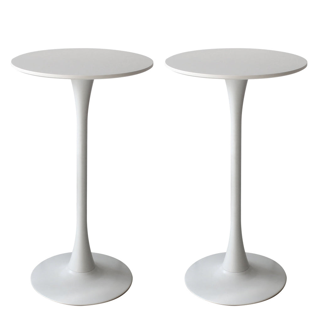 Levede 2x Round Bar Table Pub Tables Kitchen Marble Tulip Metal Base White