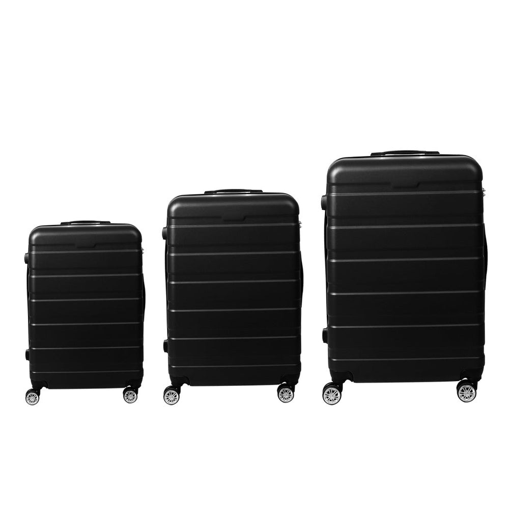 Slimbridge 3PC Luggage sets Suitcase 20&quot; 24&quot; 28&quot; Set Travel TSA Hard Case Black