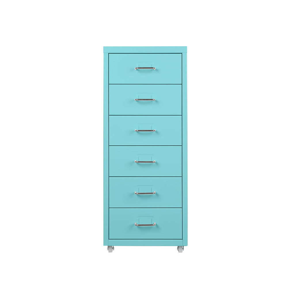 Levede 6 Drawer Office Cabinet Drawers Storage Cabinets Steel Rack Home Blue