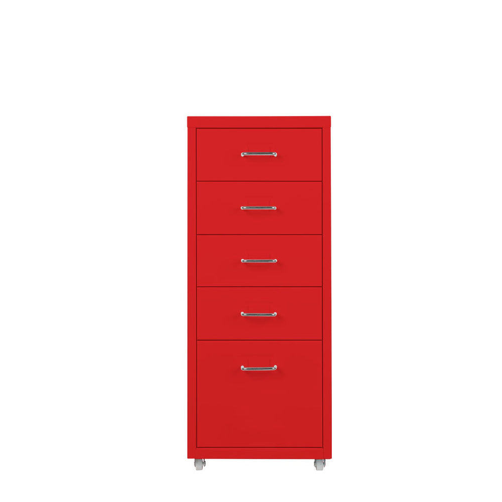 Levede 5 Drawer Office Cabinet Drawers Storage Cabinets Steel Rack Home Red