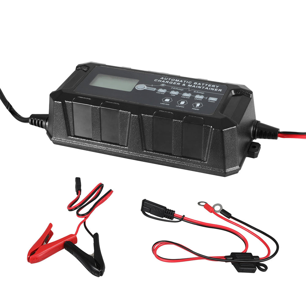 Battery Charger 12V 10A Smart Caravan Motorcycle Trickle Boat Repair AGM Lithium