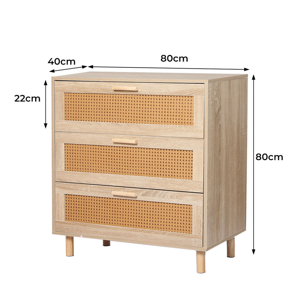 Levede Storage Cabinet Rattan Dresser Chest of Drawers Tallboy Cane Furniture