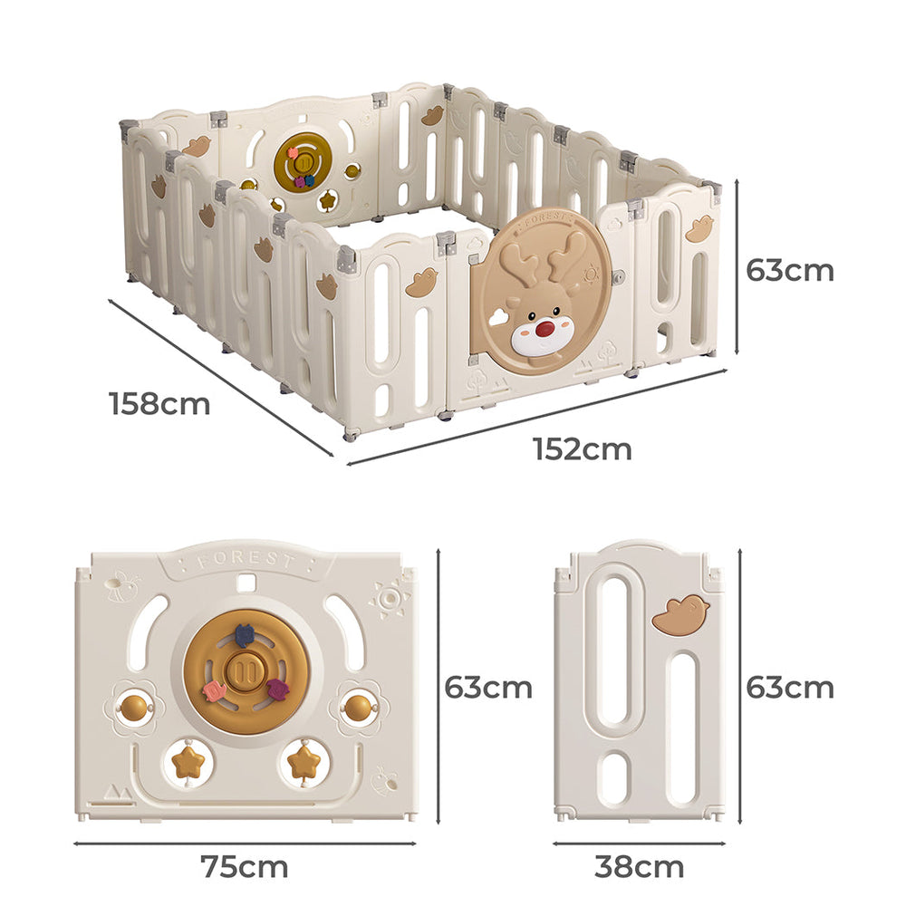 BoPeep Kids Playpen Baby Safety Gate Toddler Fence Child Play Game Toy 14 Panels