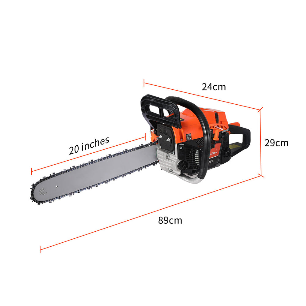 Traderight Chainsaw Bar Commercial E-Start 20&quot; Bar 52CC Pruning Petrol Chain Saw