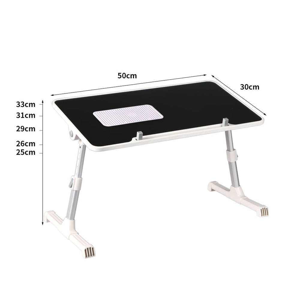 Levede Laptop Desk Computer Stand Table Foldable Tray Fan Adjustable Sofa Black