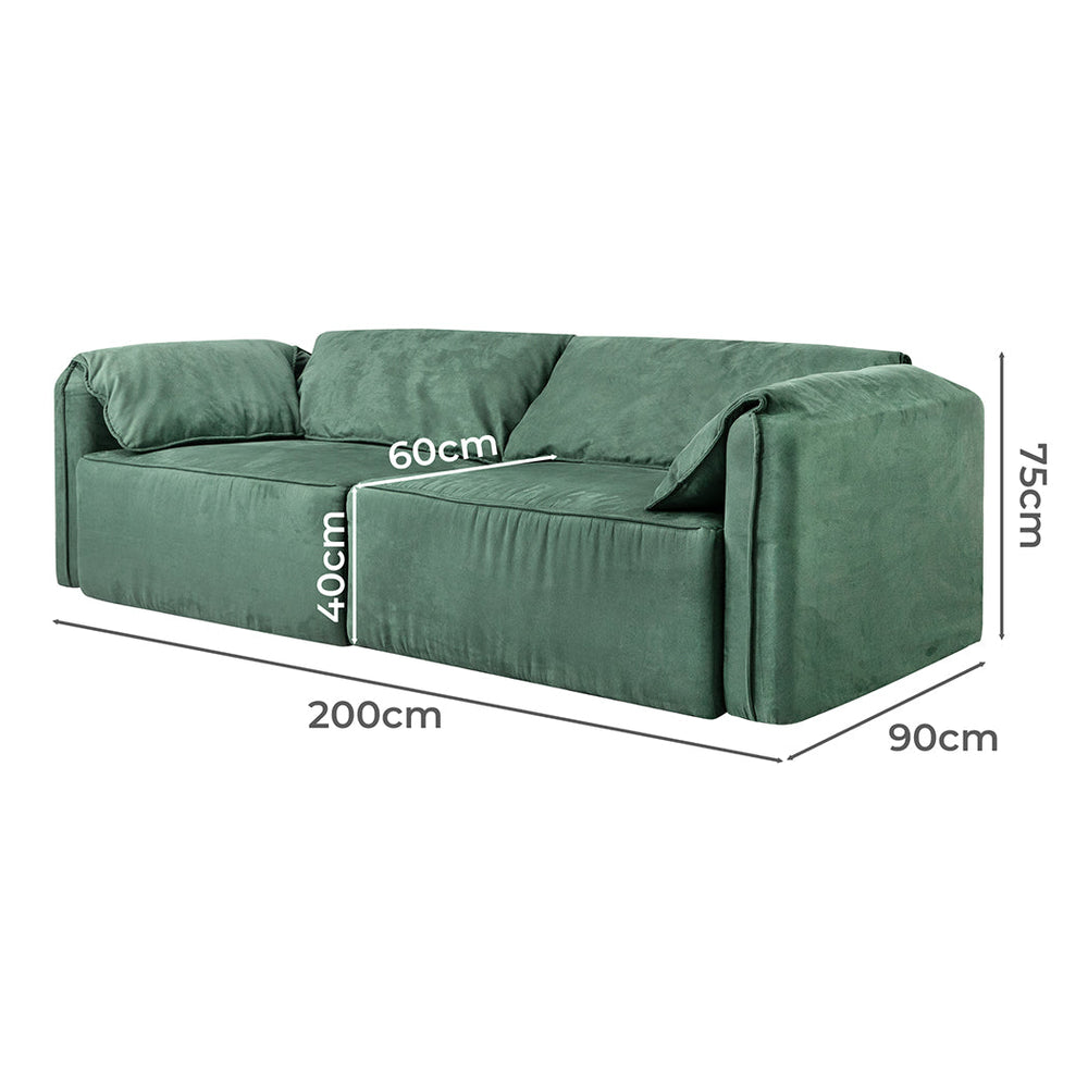 Levede Sofa Floor Couch 3-Seater Leathaire Italian Casablanca Living Room Lounge
