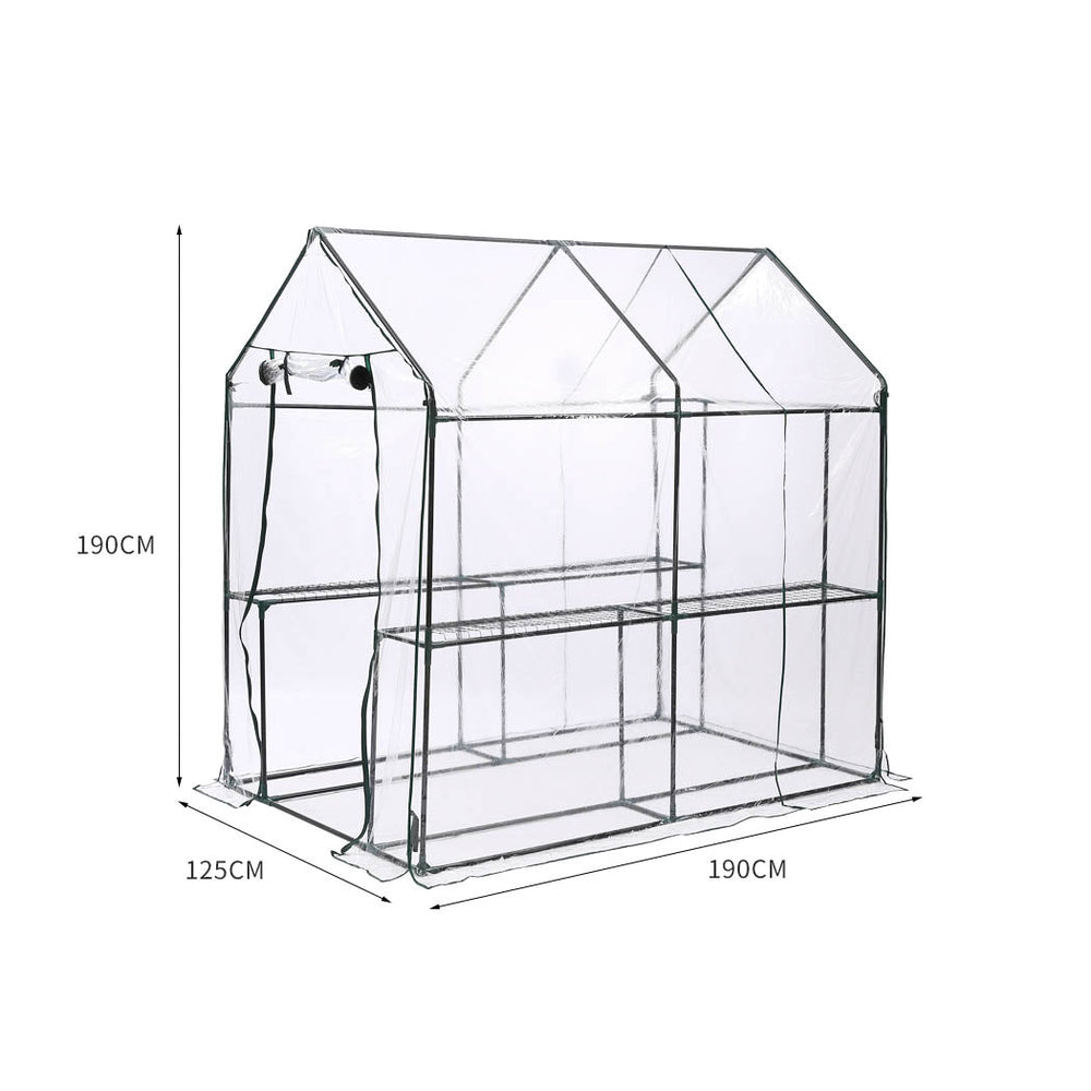 Levede 2 Tier Walk In Greenhouse Garden Shed PVC Cover Film Tunnel Green House