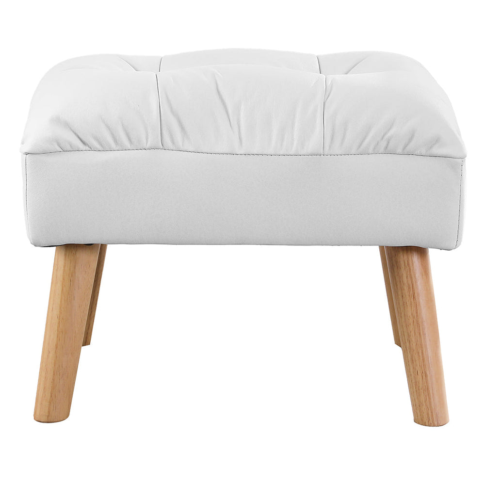 Levede Accent Ottoman Chair Footstool Leathaire Vanity Makeup Stool Lounge White