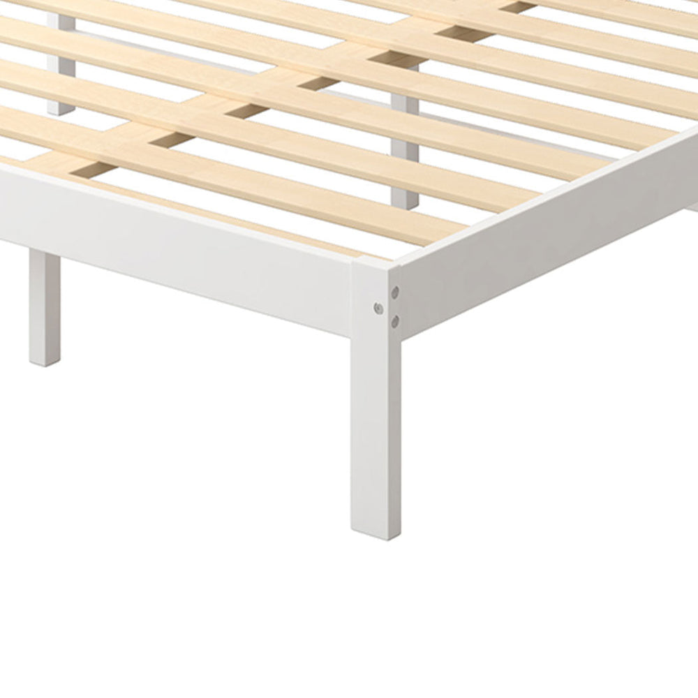 Levede Wooden Bed Frame Double Size Mattress Base Solid Timber Pine Wood White