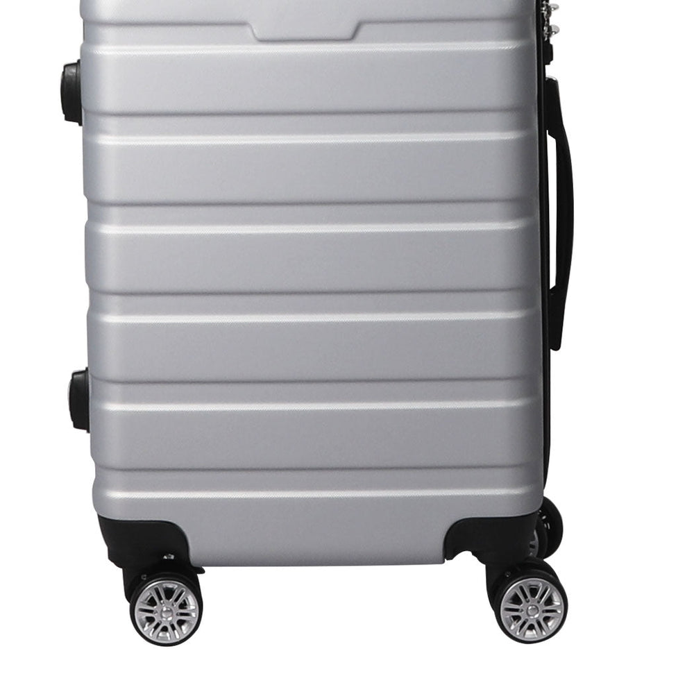 Slimbridge 20&quot; Luggage Suitcase Trolley Travel Packing Lock Hard Shell Silver