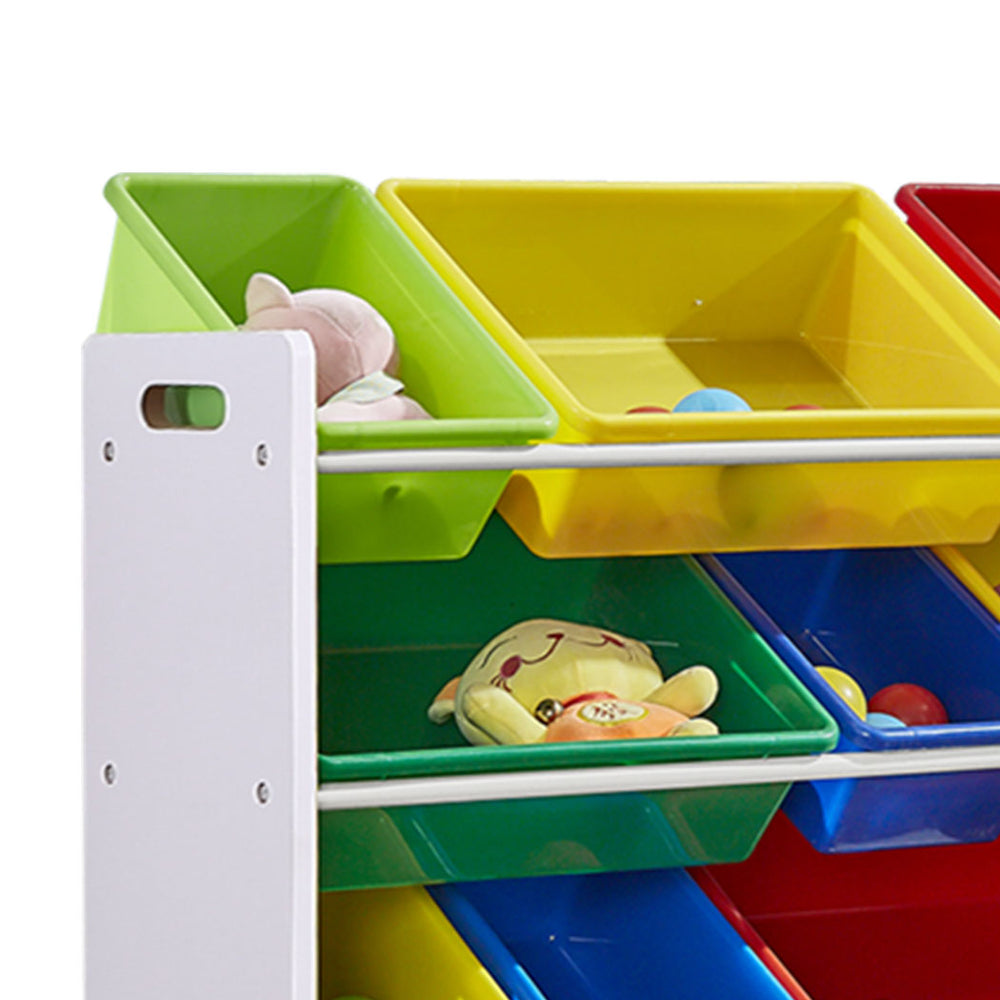 Levede 12Bins Kids Toy Box Bookshelf Organiser Display Shelf Storage Rack Drawer