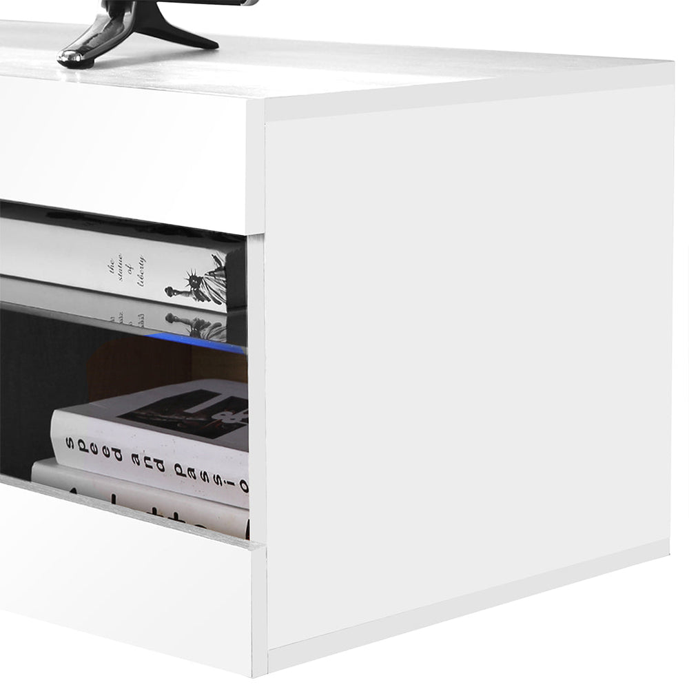 Levede  TV Stand LED Entertainment Center Game Media Storage Cabinet 55&quot; White