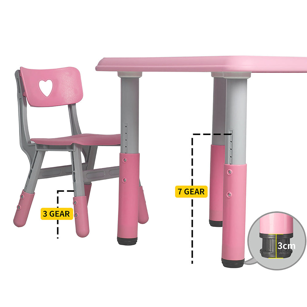 Bopeep Kids Table and Chairs Children Furniture Toys Play Study Desk Set Pink