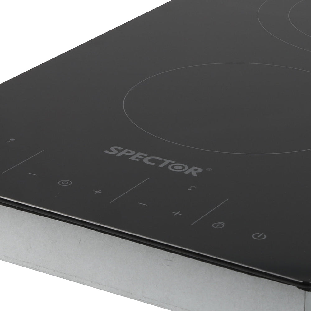 SPECTOR Electric Induction Cooktop Ceramic Hot Plate 2 Zone Kitchen Cooker 30cm