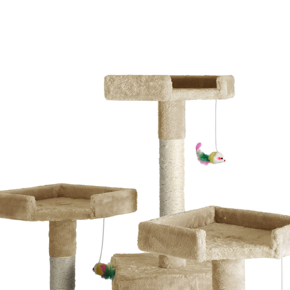 PaWz 184cm Cat Trees Scratching Post Scratcher For Large Cats Tower House Beige