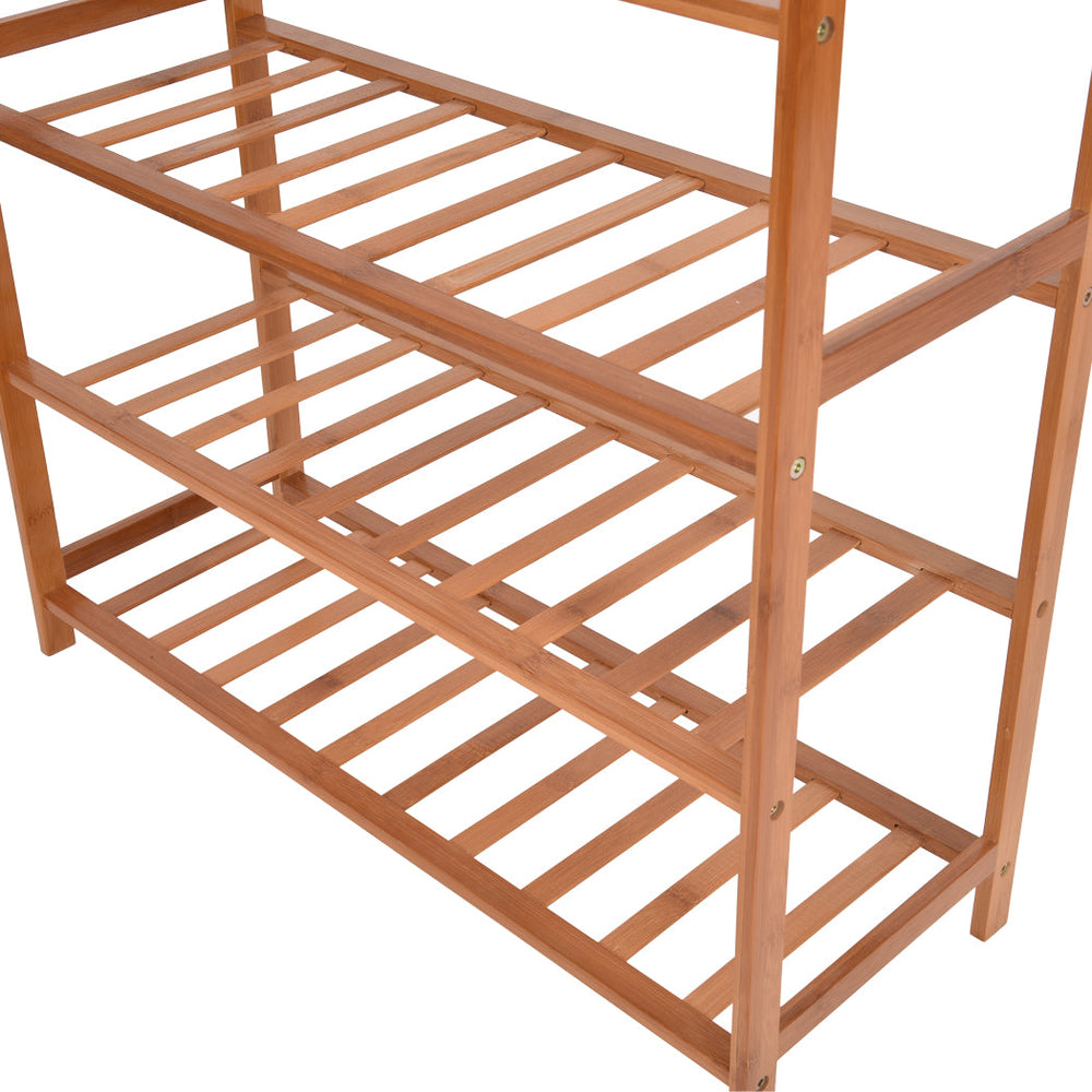 Levede 2x 4 Tier Bamboo Shoe Rack Shoes Organizer Storage Shelves Stand 65cm