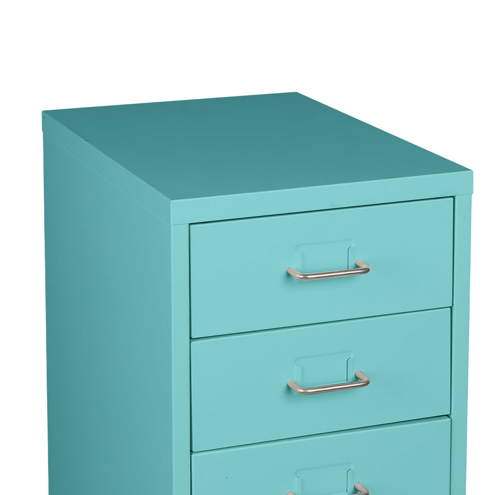 Levede 3 Drawer Office Drawers Cabinet Storage Cabinets Steel Rack Home Blue