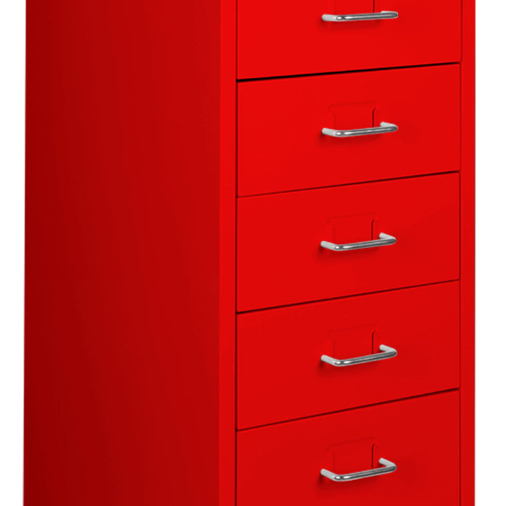 Levede 5 Drawer Office Cabinet Drawers Storage Cabinets Steel Rack Home Red