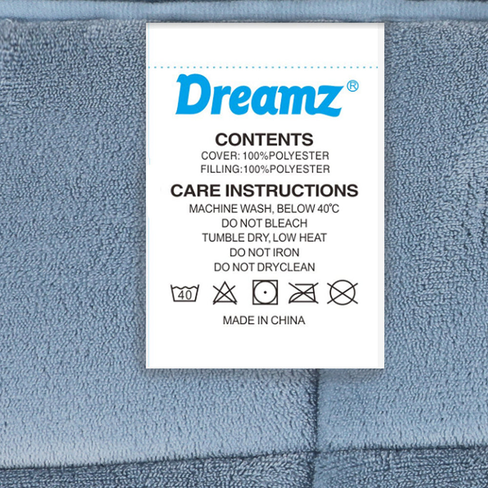 DreamZ Quilt Doona Comforter Blanket Velvet Winter Warm Super King Bedding Blue