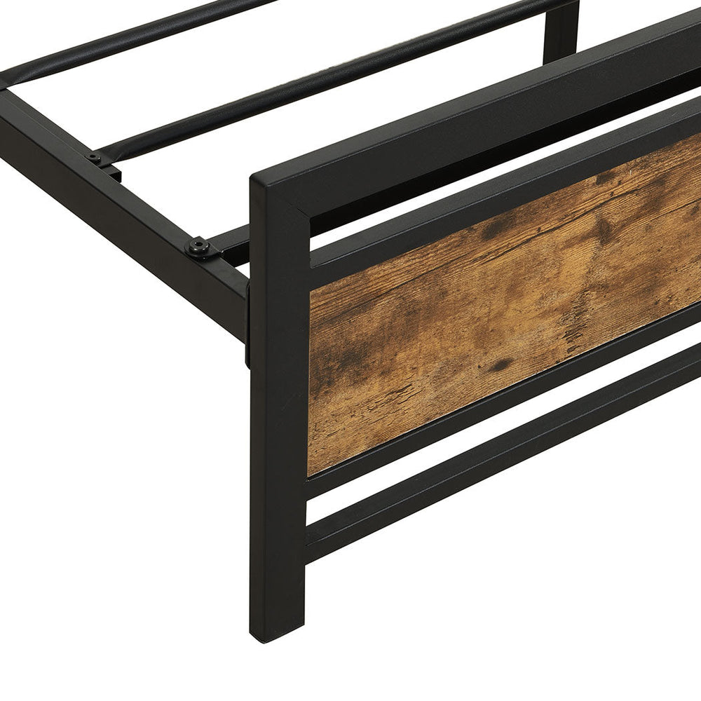 Levede Metal Bed Frame Queen Mattress Base Platform Wooden Headboard Industrial