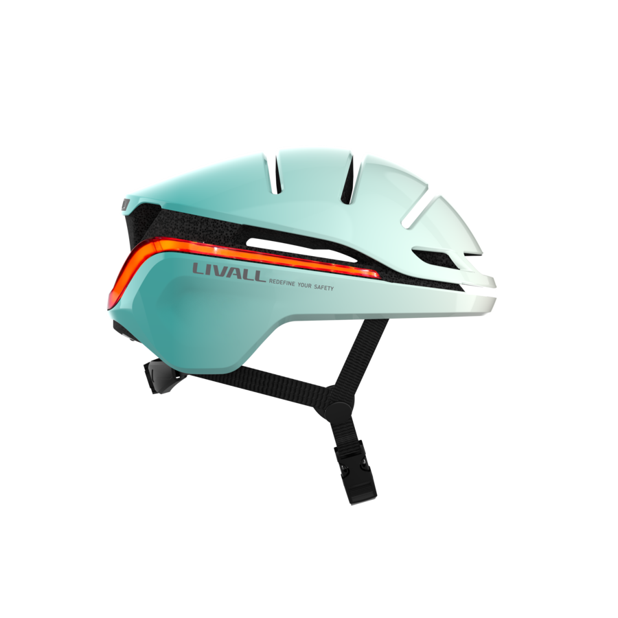 Livall Dual Smart Helmet Bike Cycling Safety LED Light Adjustable (L Size Mint)