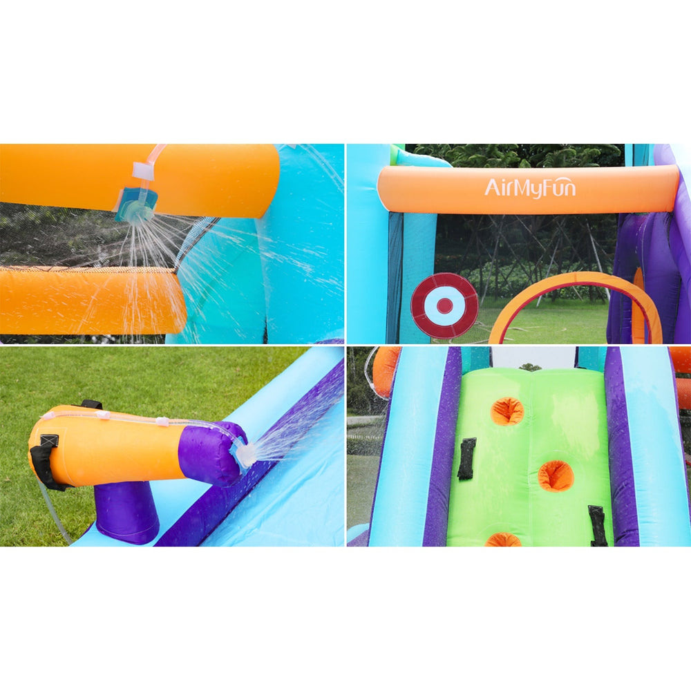 AirMyFun Inflatable WaterSlide Trampoline Castle Bounce House Splash Jumping Toy