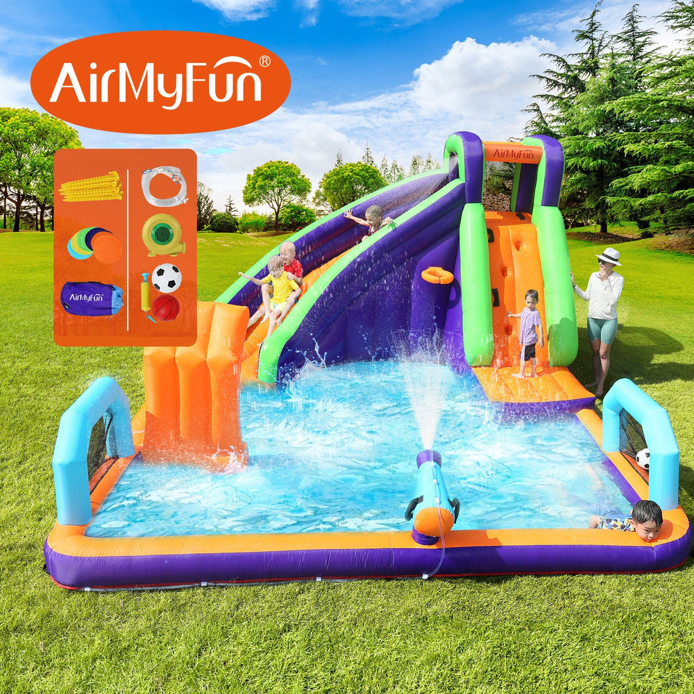 AirMyFun Inflatable Water Slide Kids Bounce House Jumping Castle Play Pool Gift
