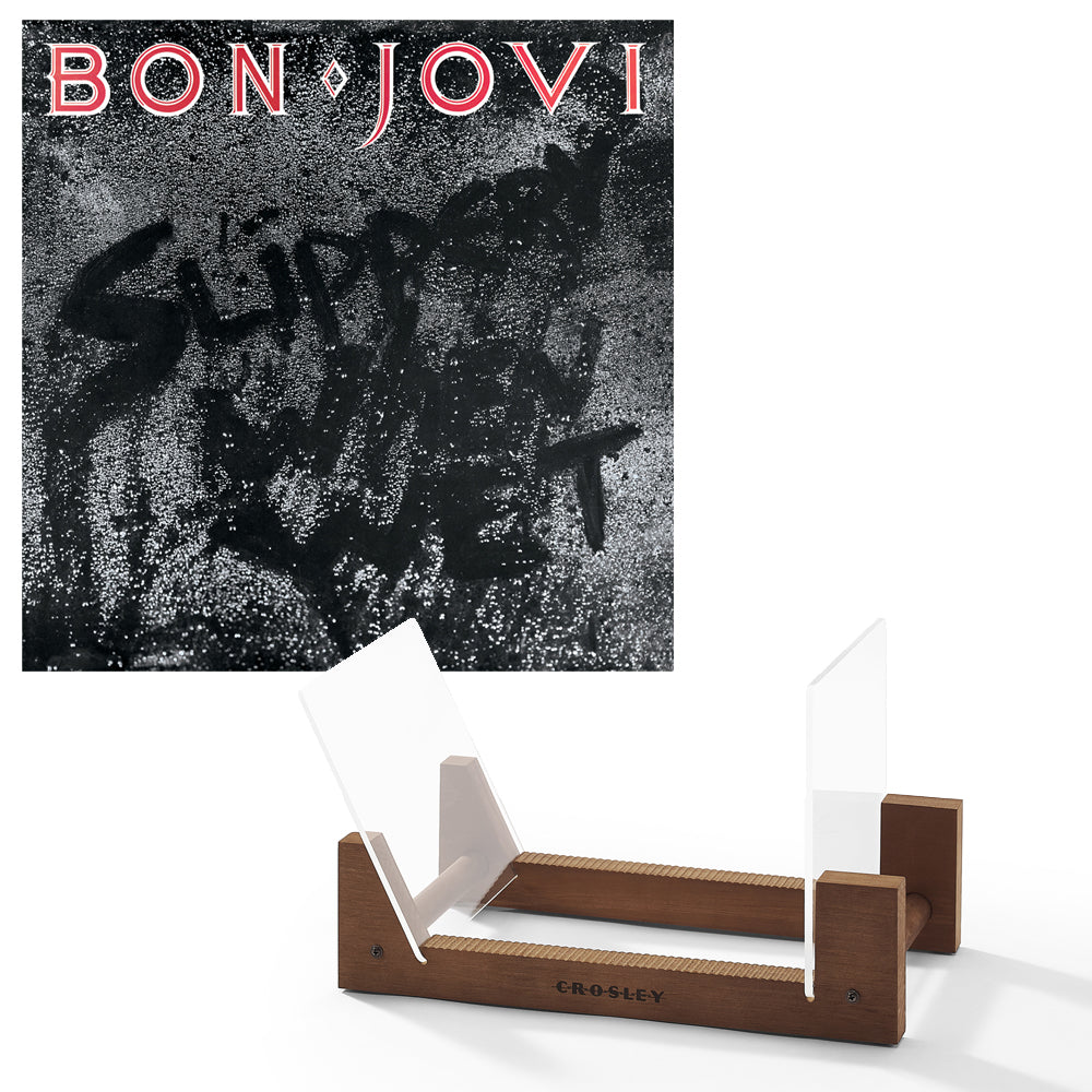 Bon Jovi Slippery When Wet - Vinyl Album &amp; Crosley Record Storage Display Stand