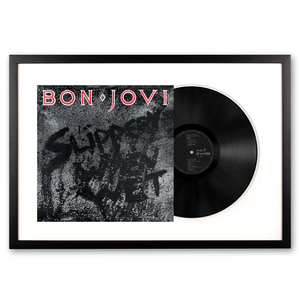 Framed Bon Jovi Slippery When Wet Vinyl Album Art