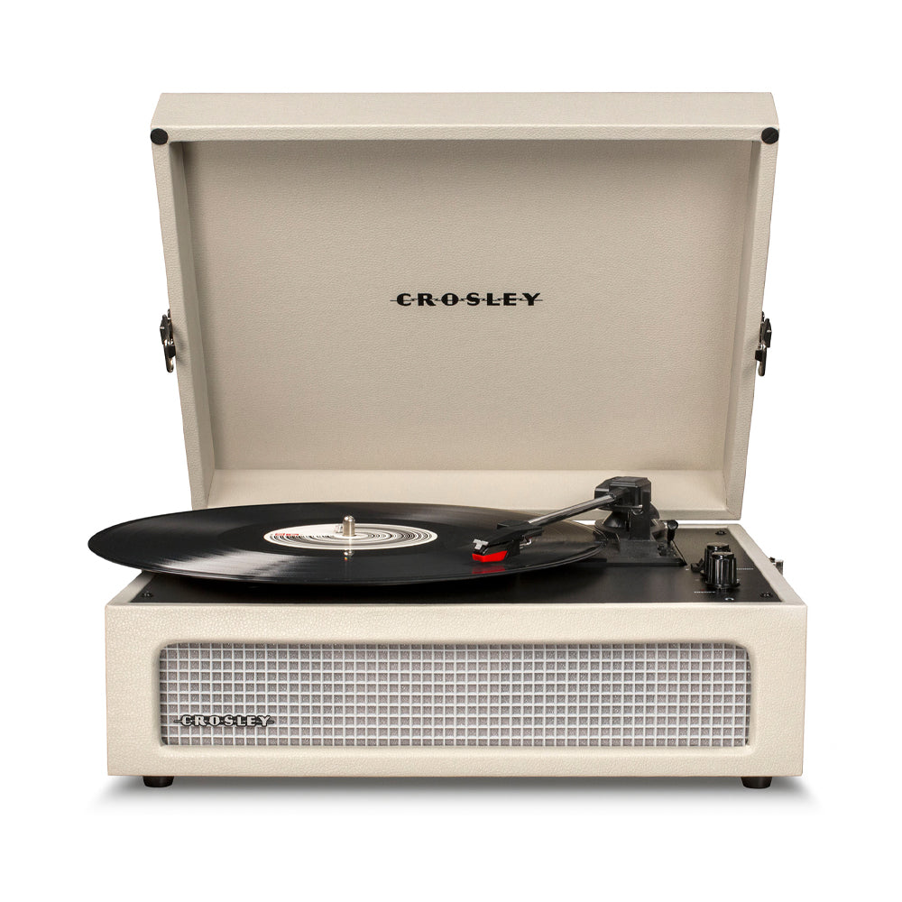 Crosley Voyager Bluetooth Portable Turntable + Entertainment Stand Bundle - Dune