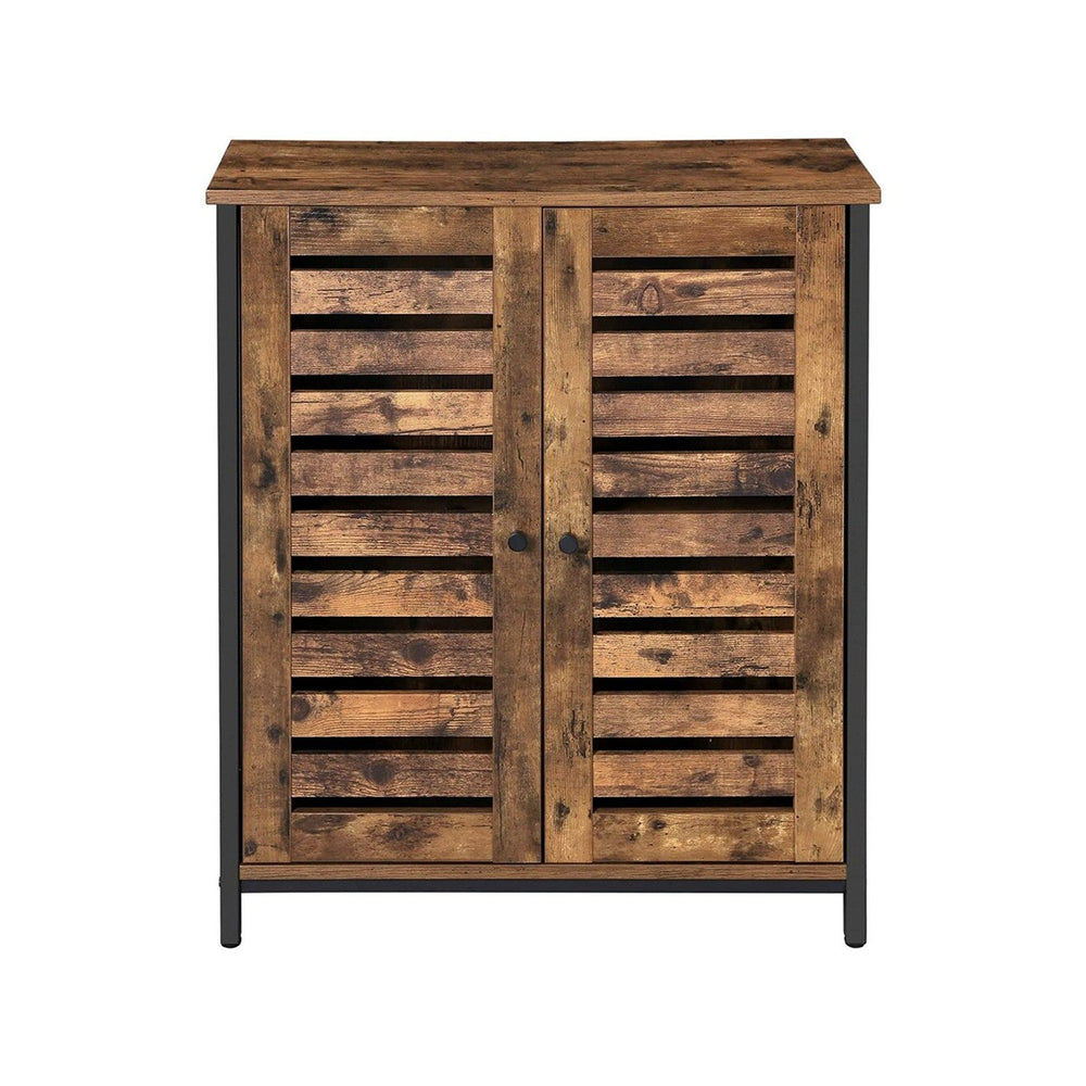 VASAGLE Rustic Brown Storage Cabinet with Louvred Doors