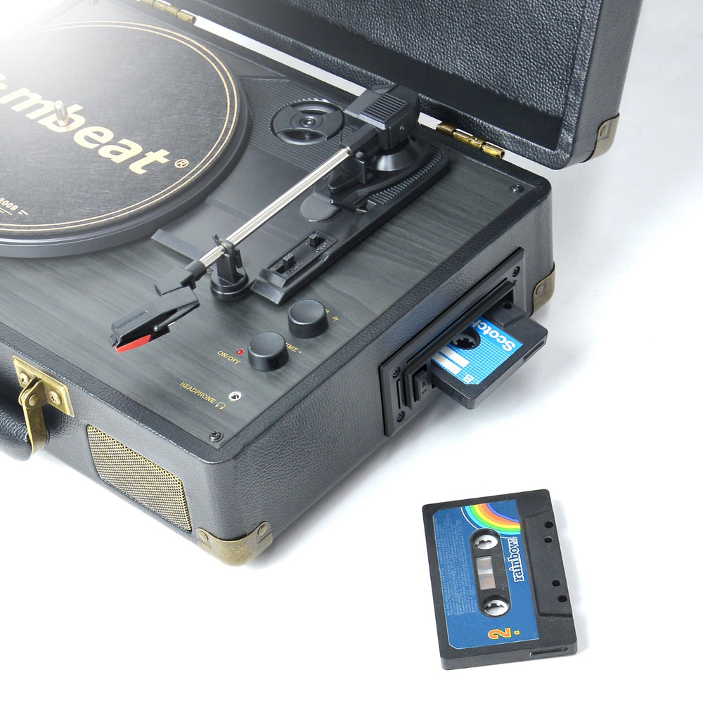 mbeat Uptown Retro Bluetooth Turntable with Cassette Player