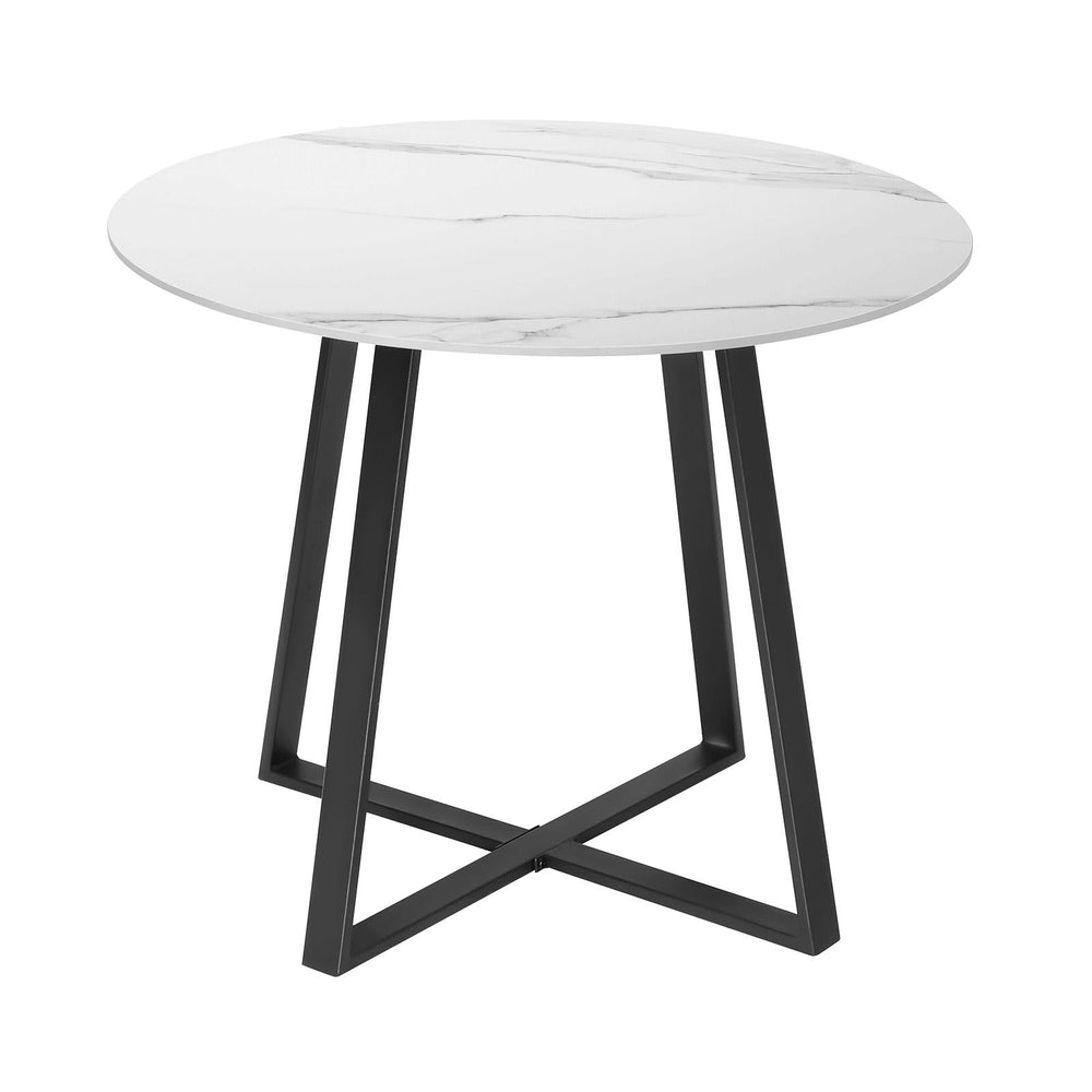 Livsip 90cm Outdoor Dining Sintered Stone Table Patio Furniture Bistro Set Black