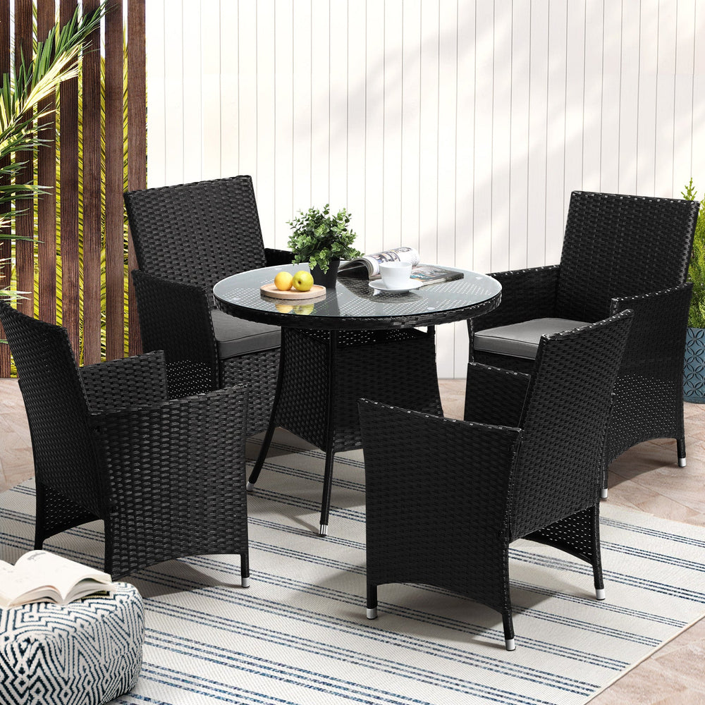 Livsip 5 PCS Outdoor Dining Set Table &amp; Chairs Patio Furniture Lounge Setting