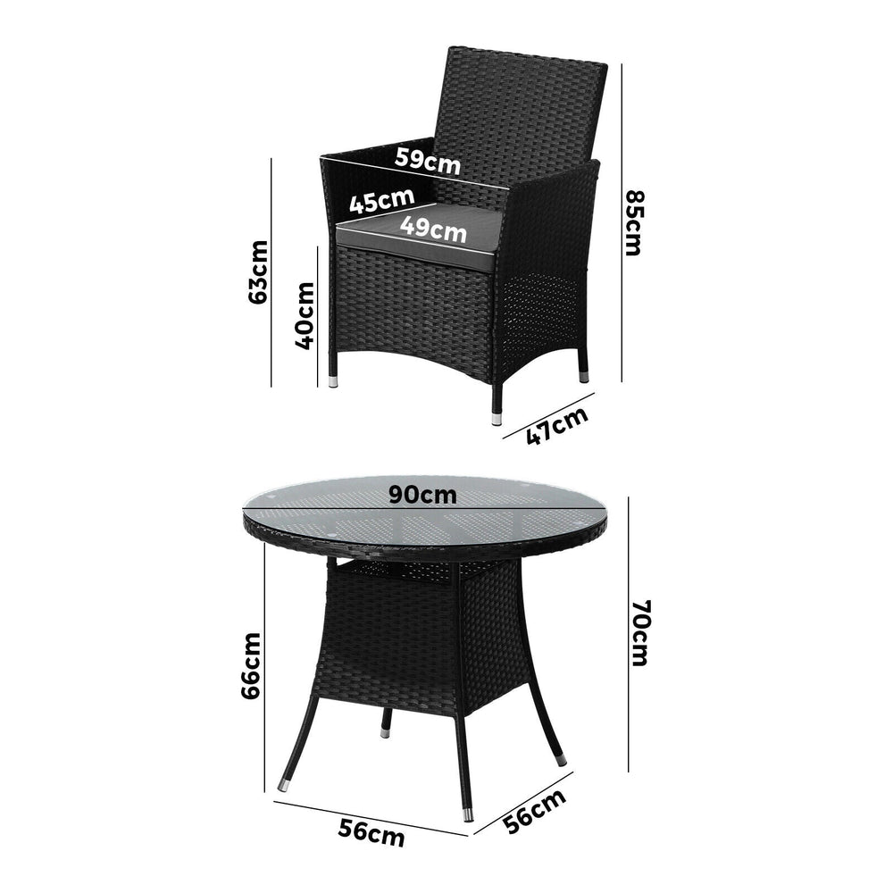 Livsip 5 PCS Outdoor Dining Set Table &amp; Chairs Patio Furniture Lounge Setting