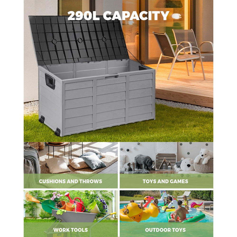 Outdoor Storage Box Container Indoor Garden Toy Tool Sheds Chest 290L