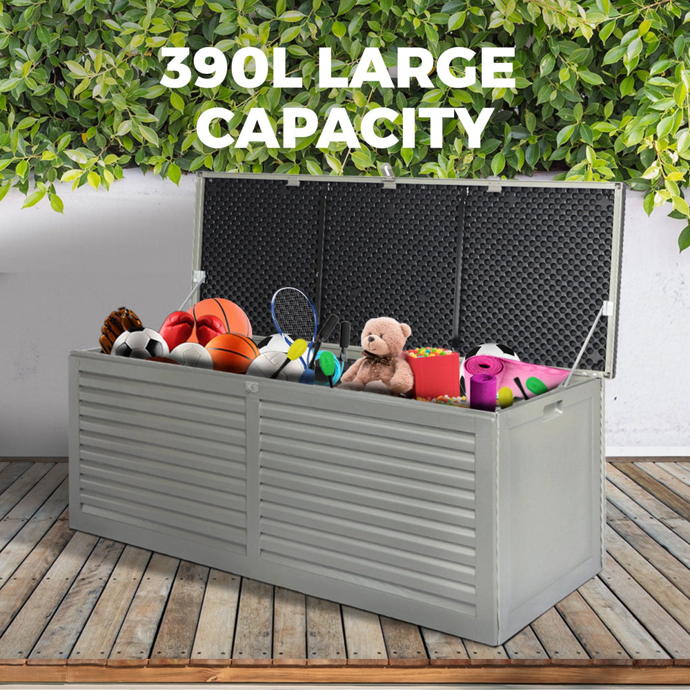 Livsip Outdoor Storage Box Container Lockable Indoor Toy Tools Shed Garden 390L