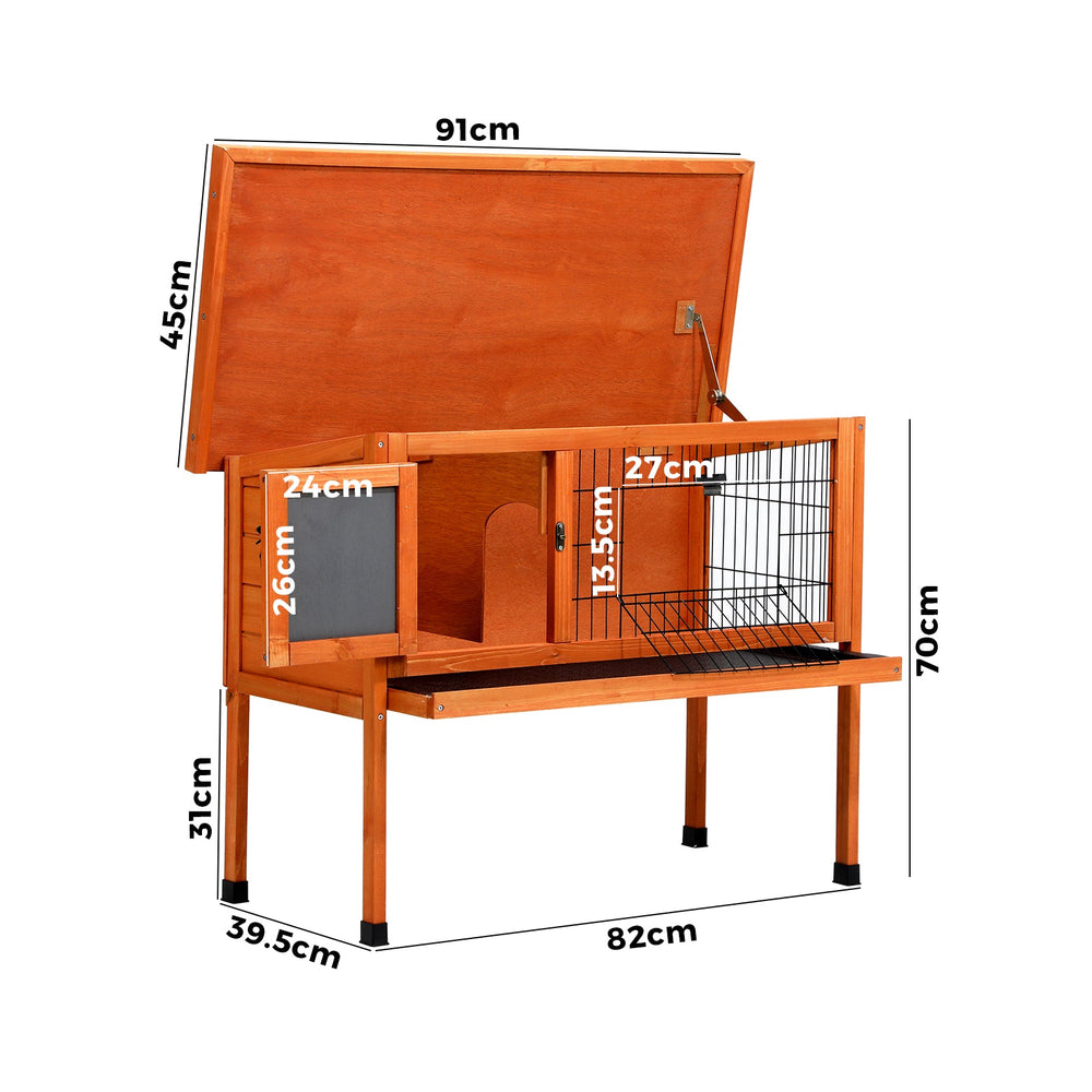 Alopet Rabbit Hutch Wooden Cage Chicken Coop Free Standing 91cm House Outdoor