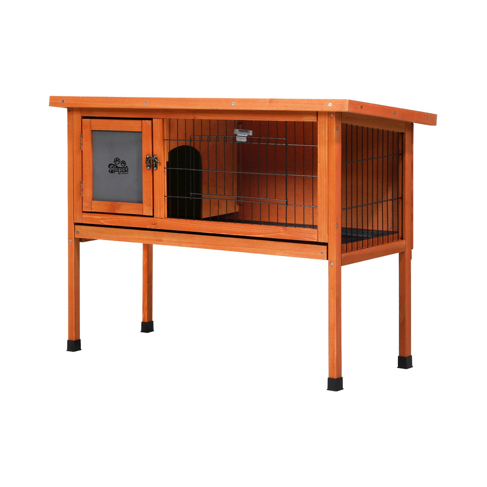Alopet Rabbit Hutch Wooden Cage Chicken Coop Free Standing 91cm House Outdoor