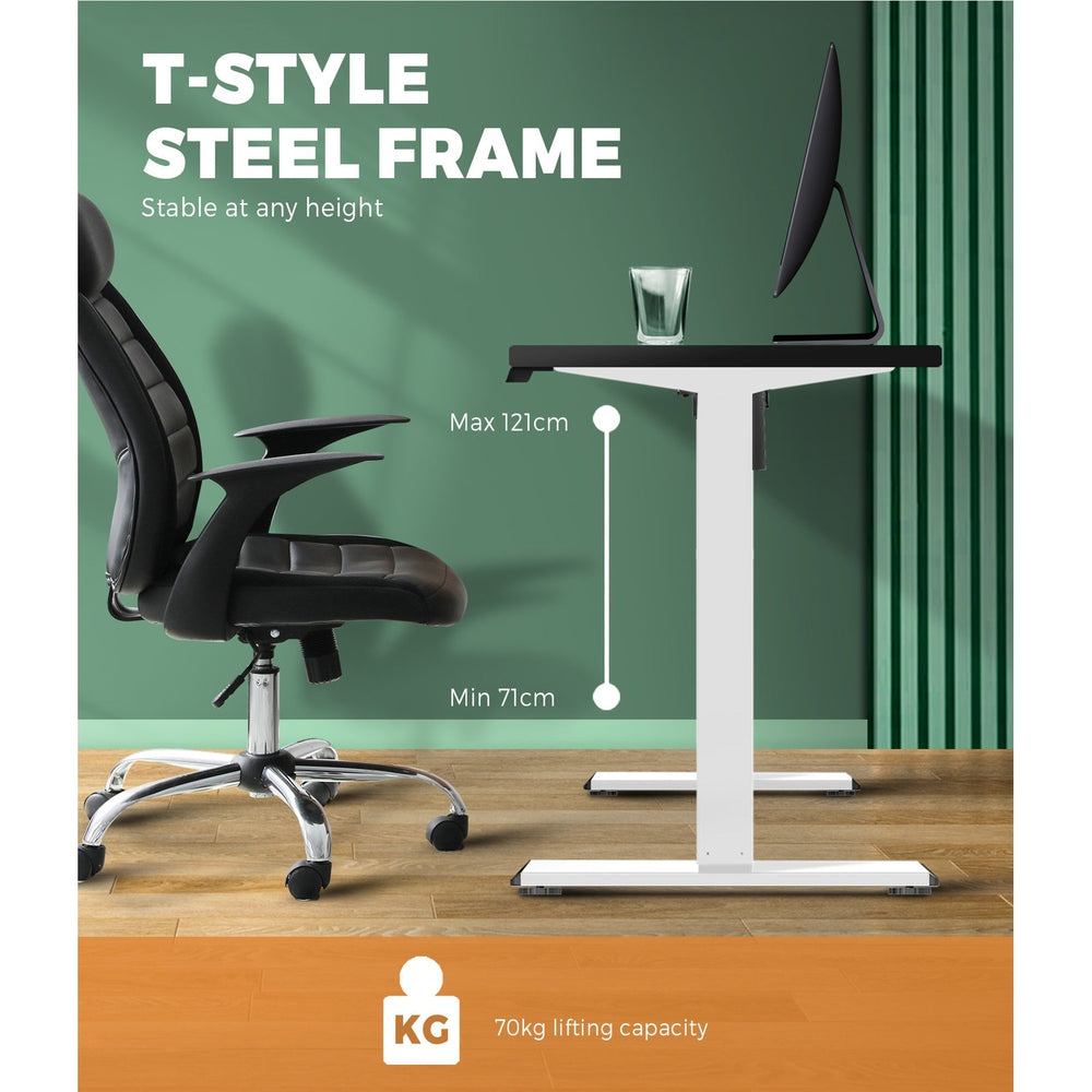 Oikiture Standing Desk Motorised Height Adjustable Stand Electric Computer Table