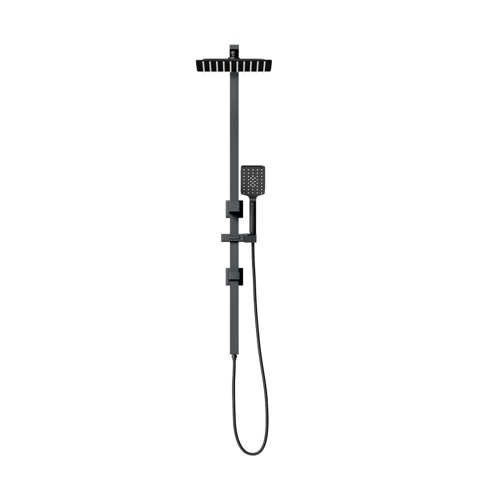 Welba 10&quot; Rain Shower Head Set Square 3-Mode Handheld Shower Rail Set Black